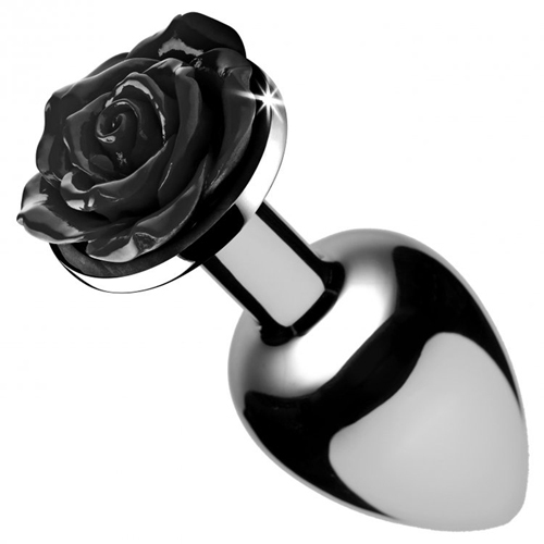 Analplug mit schwarzer Rose