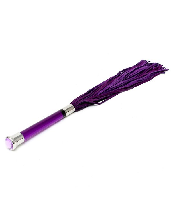 RIMBA - SUEDE FLOGGER WITH GLASS HANDLE AND CRYSTAL