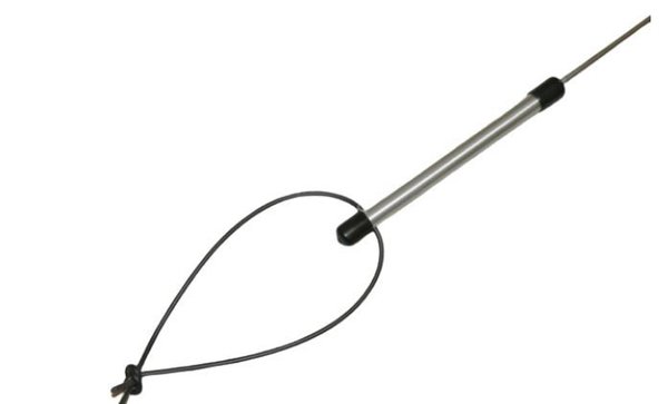 Edelstahl Rohrstock. 3 mm Ø mit Aluminiumgriff