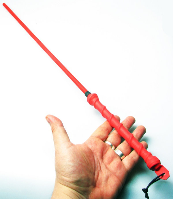 Flexibler Reitstock glatt rot ohne Kerbung